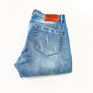 One x One Teaspoon The Loonies Low Waist Short Rise Curved Raw Hem Size 28